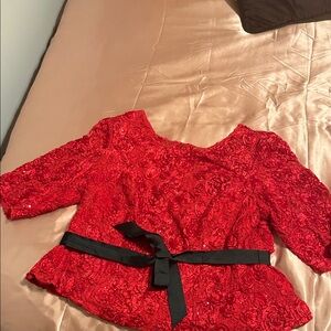 Alex Evenings Red Dress Label Detail